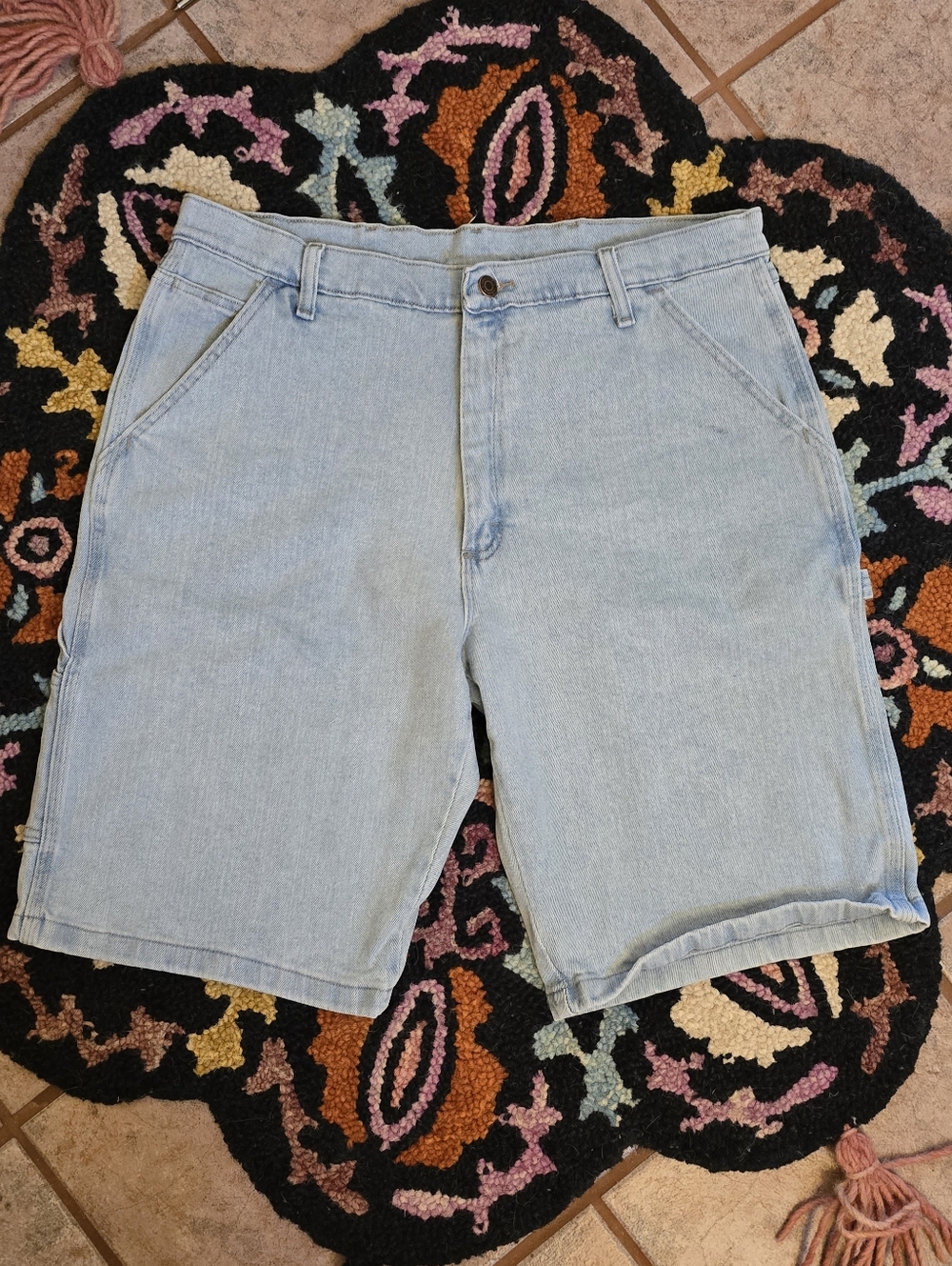 🔥🔥y2k Wrangler Men's Light Blue Denim Carpenter Shorts🔥🔥 Size 36